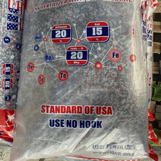 25kg Phân bón NPK 20-20-15 (tan nhanh) chuyên rau màu, cây ăn trái, cây cảnh, cây công nghiêp Cao Su