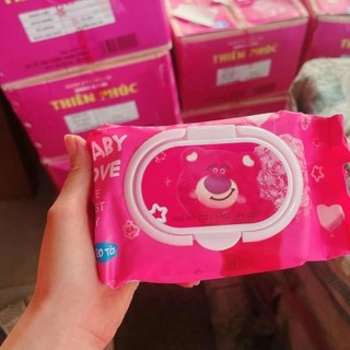 Thùng 10 gói khăn ướt Thiên phúc baby love  ( 1 gói 120 tờ) thùng conton