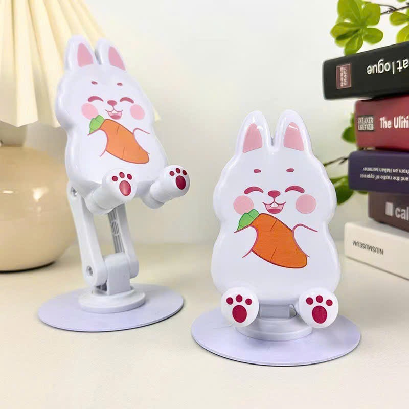 Giá đỡ điện thoại hình kute có thể điều chỉnh độ cao, xoay 360 độ || Kệ  điện thoại để bàn hình gấu dâu, thỏ, vịt, mèo | Shopee Việt Nam