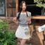 Chân váy ngắn tennis xếp ly đính nơ dáng xòe cạp cao vải Gold Hàn cao cấp kiểu dáng basic siêu hack dáng hottrend MYN29