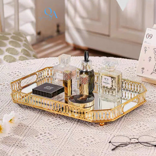 Bộ đồ dùng phòng khách cao cấp, khay mỹ phẩm đựng đồ, hộp đựng giấy ăn đính đá pha lê decor luxury