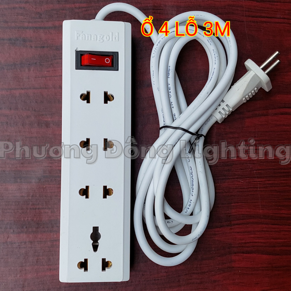Ổ cắm điện Fanagold có công tắc chịu tải 2500W dây dài 3m, 5m