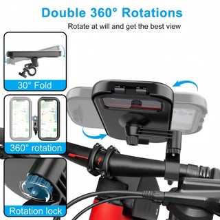 Giá đỡ điện thoại di động chống nước và chống rơi đa năng cho xe máy và xe đạp, xoay 360 độ tự do, màn hình cảm ứng