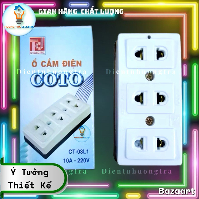 Ổ Cắm Điện Không Dây 2 Lỗ / 3 Lỗ Bằng Nhựa 10A Có Đèn Báo