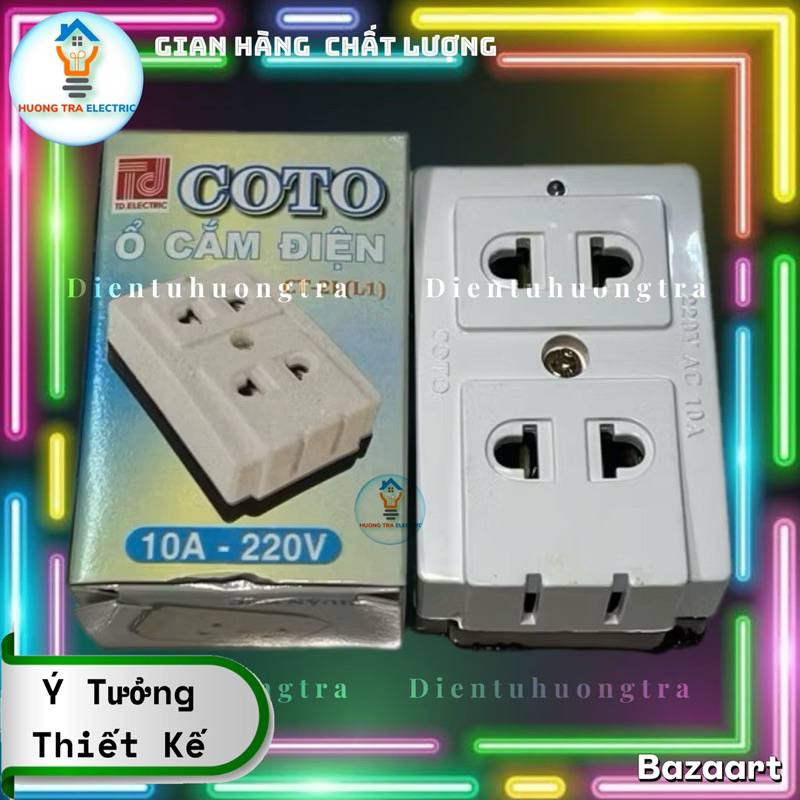 Ổ Cắm Điện Không Dây 2 Lỗ / 3 Lỗ Bằng Nhựa 10A Có Đèn Báo