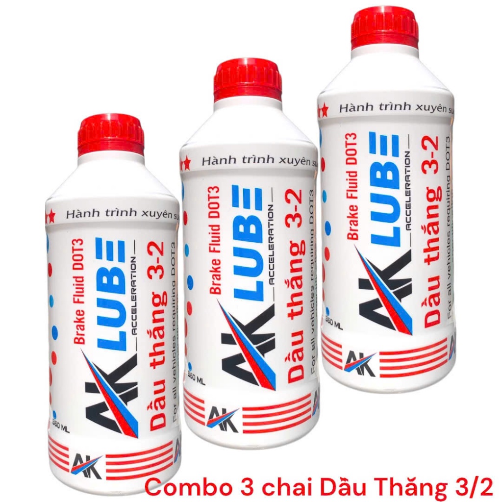 COMBO 3 CHAI AK LUBE DẦU THẮNG 3-2 DOT 3 - 0.86L