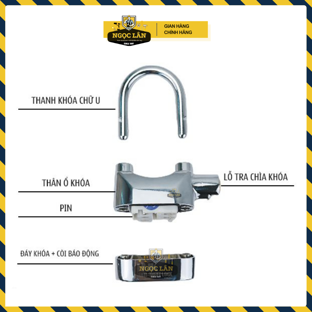 Ổ khóa báo động, Khóa hú chống trộm cao cấp Apolex chính hãng MS.686