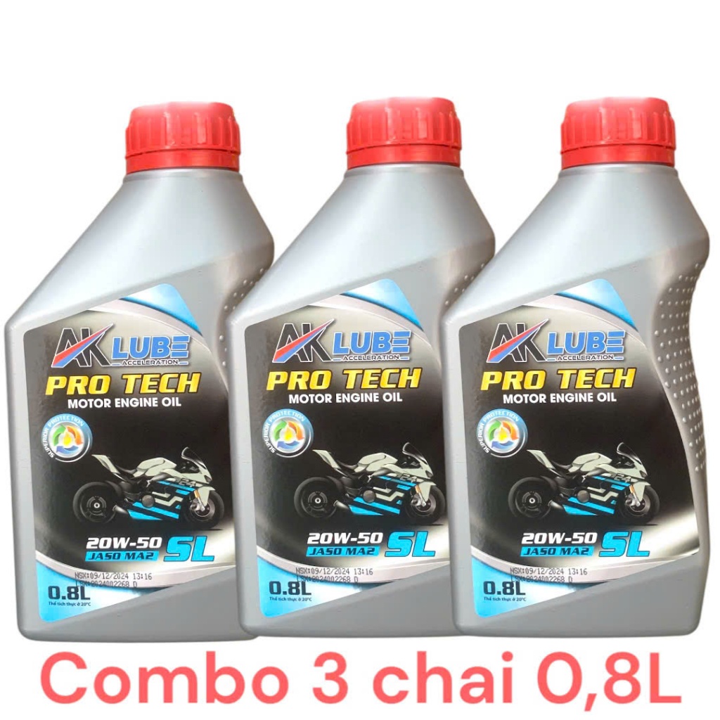 COMBO 3 CHAI DẦU NHỚT AKLUBE PROTECH 20W50