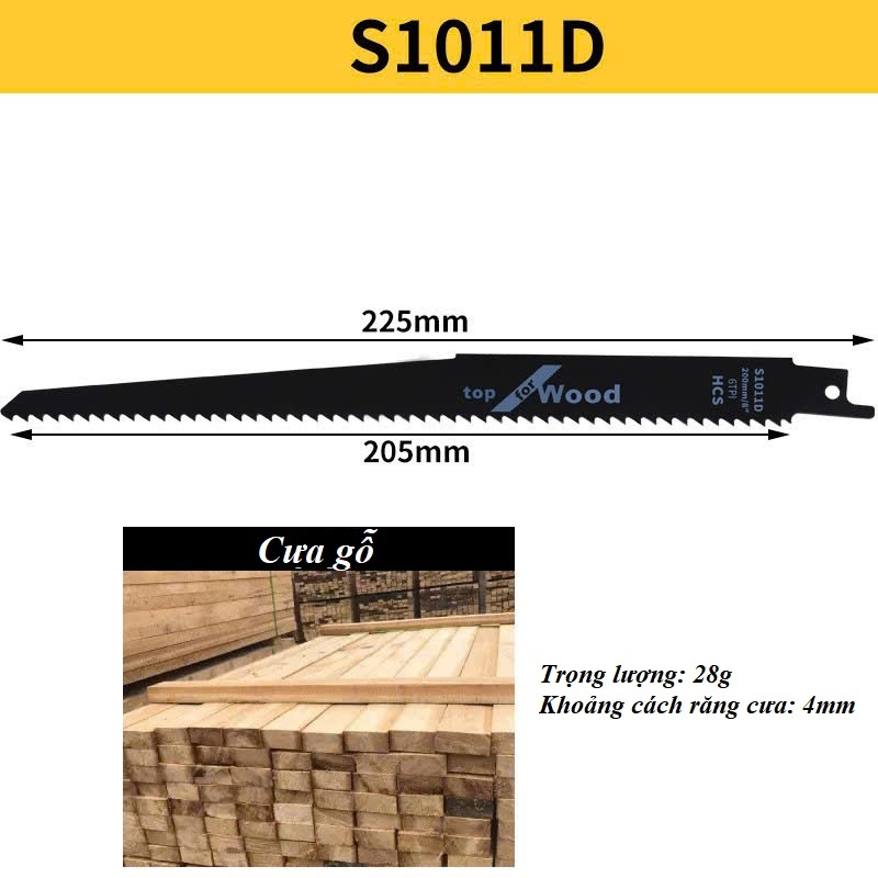 Bộ 4 lưỡi cưa kiếm , cưa gỗ và kim loại mỏng