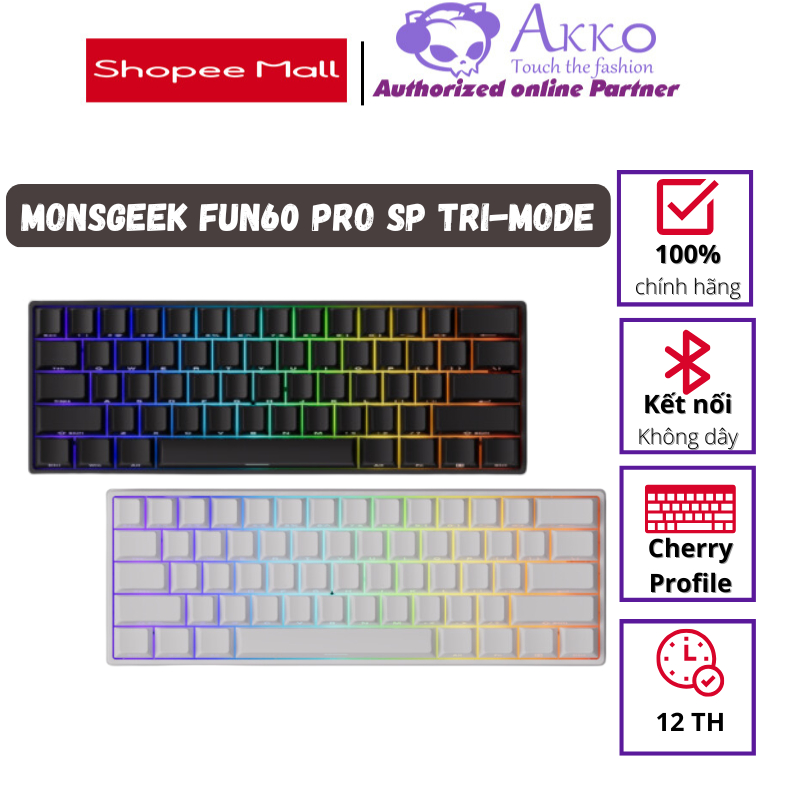 MONSGEEK FUN60 Pro Tastiera Gaming 60% – Switch Magnetici HE – 8k Hz – Wireless E Cablata