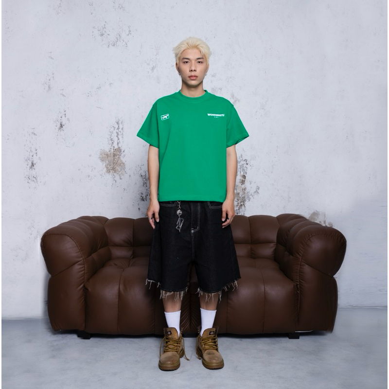 ÁO THUN FORM BOXY BASIC IN NỔI CAO THÀNH "PLANE LOGO" WONDERSTU - UNISEX COTTON 260GSM