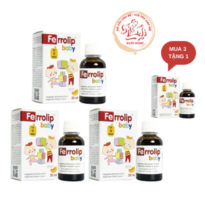 Sắt Ferrolip Baby dạng siro vị đào thơm ngon chai 30ml
