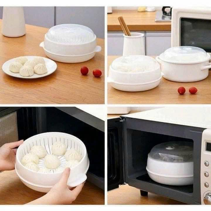 BỘ KHAY HẤP DÙNG CHO LÒ VI SÓNG CÓ NẮP ĐẬY TIỆN LỢI