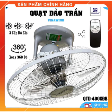 [ XẢ XẢ ]Quạt Đảo Trần Vinawind-400XĐB-Điều Khiển Từ Xa-Quạt Trần Đảo Điện Cơ Thống Nhất Tốt,Bền,Đẹp
