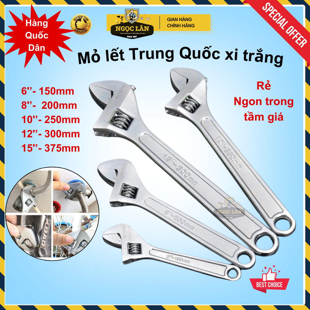 Mỏ lếch, mỏ lết trung quốc đủ size 6'', 8'', 10'', 12'', 15''