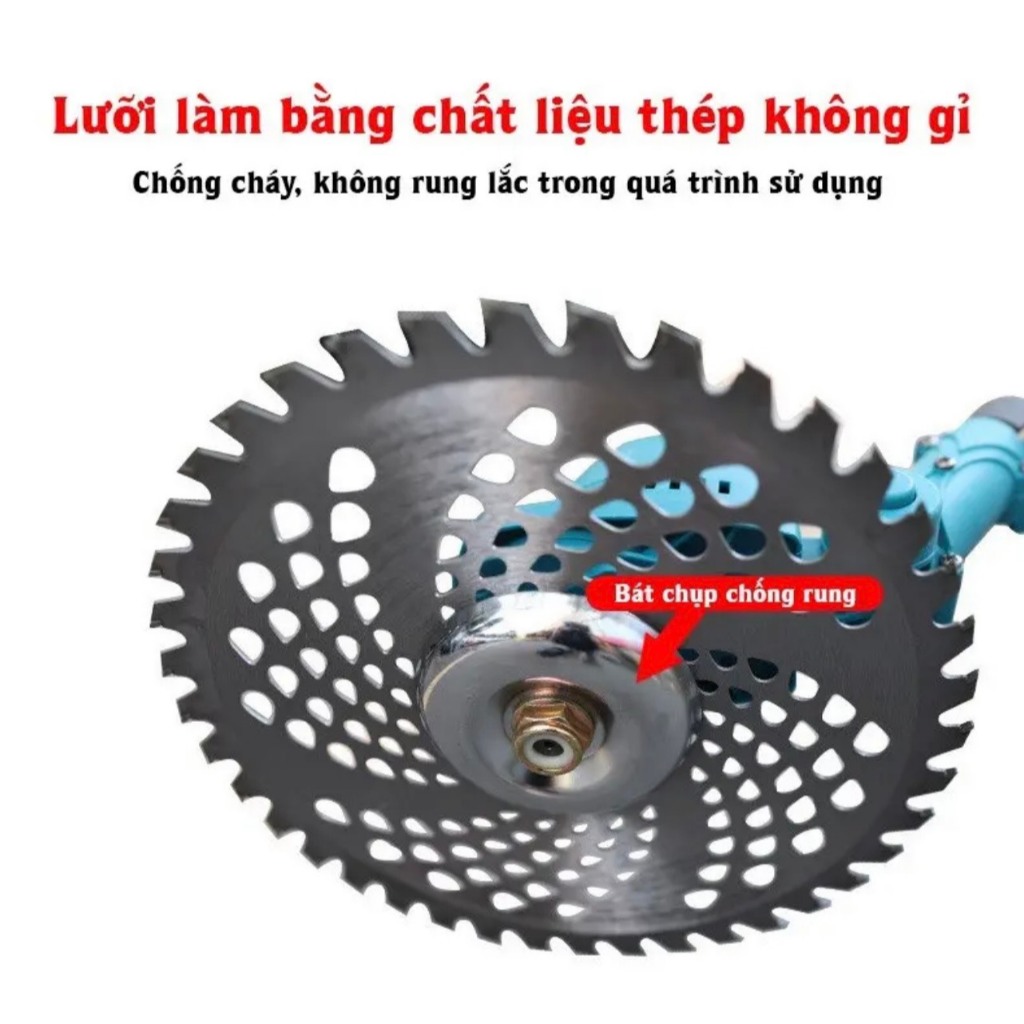 Máy cắt cỏ chạy pin KHÔNG CHỔI THAN, máy cắt cỏ cầm tay mini công suất lớn, có kèm lưỡi cước.
