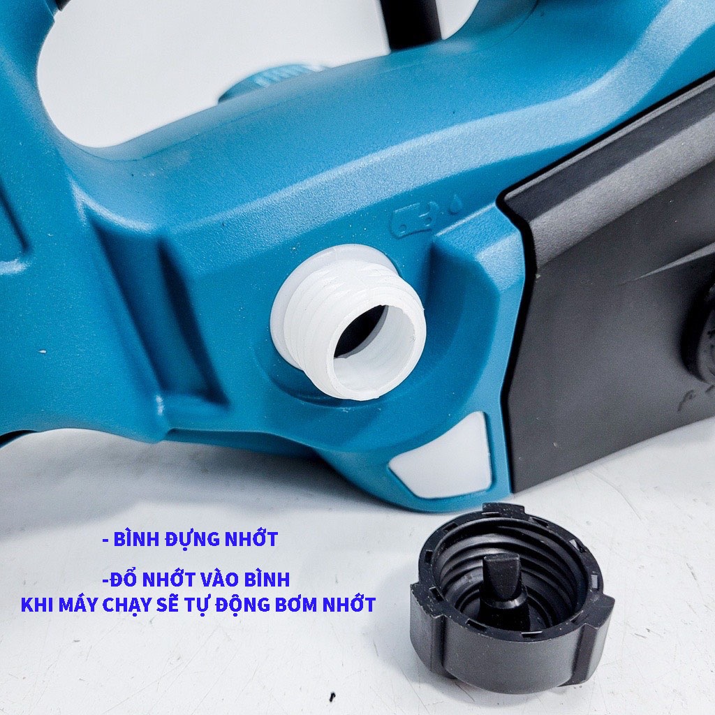 Máy cưa xích chạy pin KHÔNG CHỔI THAN, máy cưa xích cầm tay mini, lam xích 12 inch, bơm nhớt tự động