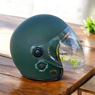 Mũ bảo hiểm 3/4 GRC kính dài kín mặt - viền đồng cao cấp - nhiều màu phù hợp mọi lứa tuổi(54-59cm