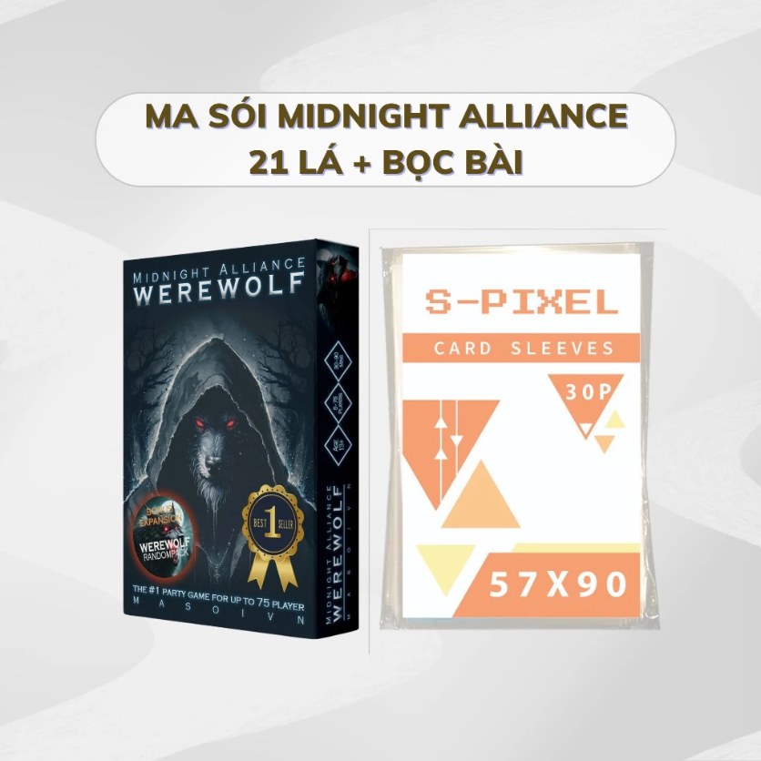 Bộ Bài Ma Sói Midnight 21 Lá Giấy Cứng Nhỏ Gọn Dễ Mang Theo Cho Học Sinh Board Game THE KAS