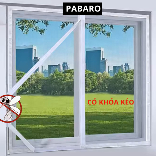Rèm Chống Muỗi Cửa Sổ Tự Dính Có Khóa Kéo Lưới chống Muỗi Rèm Cửa Sổ Làm Có Làm Theo Yêu Cầu PABARO