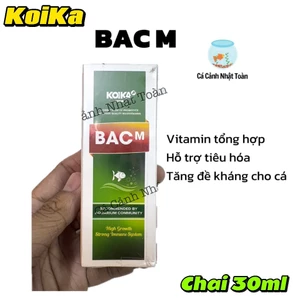 VITAMIN TỔNG HỢP, HỖ TRỢ TIÊU HÓA, ĐỀ KHÁNG KOIKA BAC M CHO CÁ CẢNH 30ML