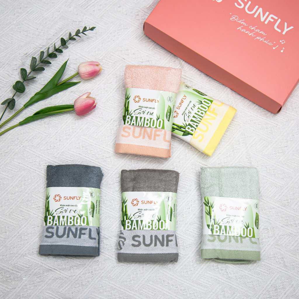 Ảnh Khăn mặt cao cấp sợi tre Bamboo SUNFLY, mềm mại, thấm hút tốt SF005 3
