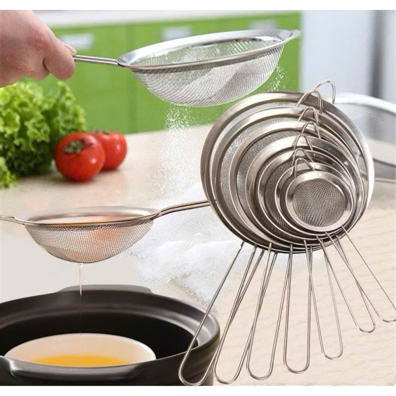 Vợt Rây bột inox lọc trà cafe có tay cầm làm bánh vắt chanh inox - Dụng ...