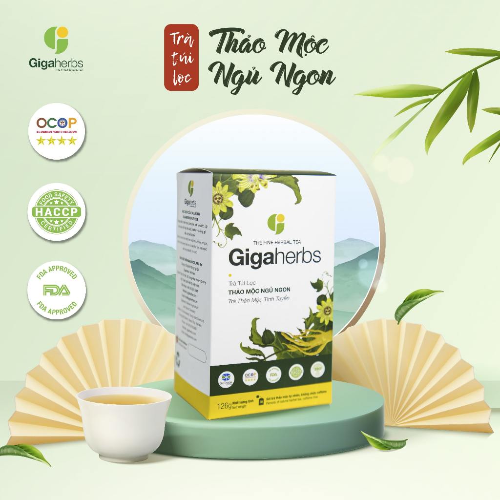 Trà Thảo Mộc Ngủ Ngon Gigaherbs - Hỗ Trợ Nâng Cao Chất Lượng Giấc Ngủ, Giảm Căng Thẳng Mệt Mỏi - Sản Phẩm Chính Hãng
