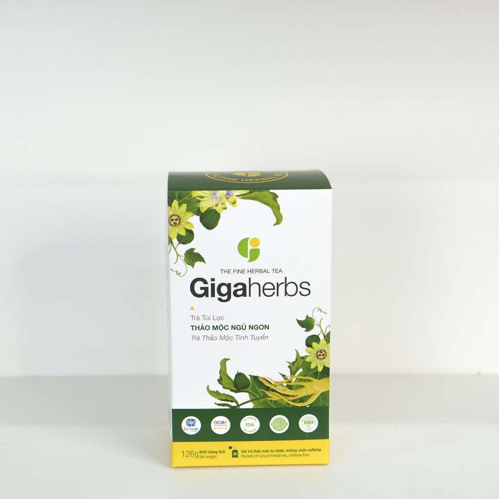 Trà Thảo Mộc Ngủ Ngon Gigaherbs - Hỗ Trợ Nâng Cao Chất Lượng Giấc Ngủ, Giảm Căng Thẳng Mệt Mỏi - Sản Phẩm Chính Hãng
