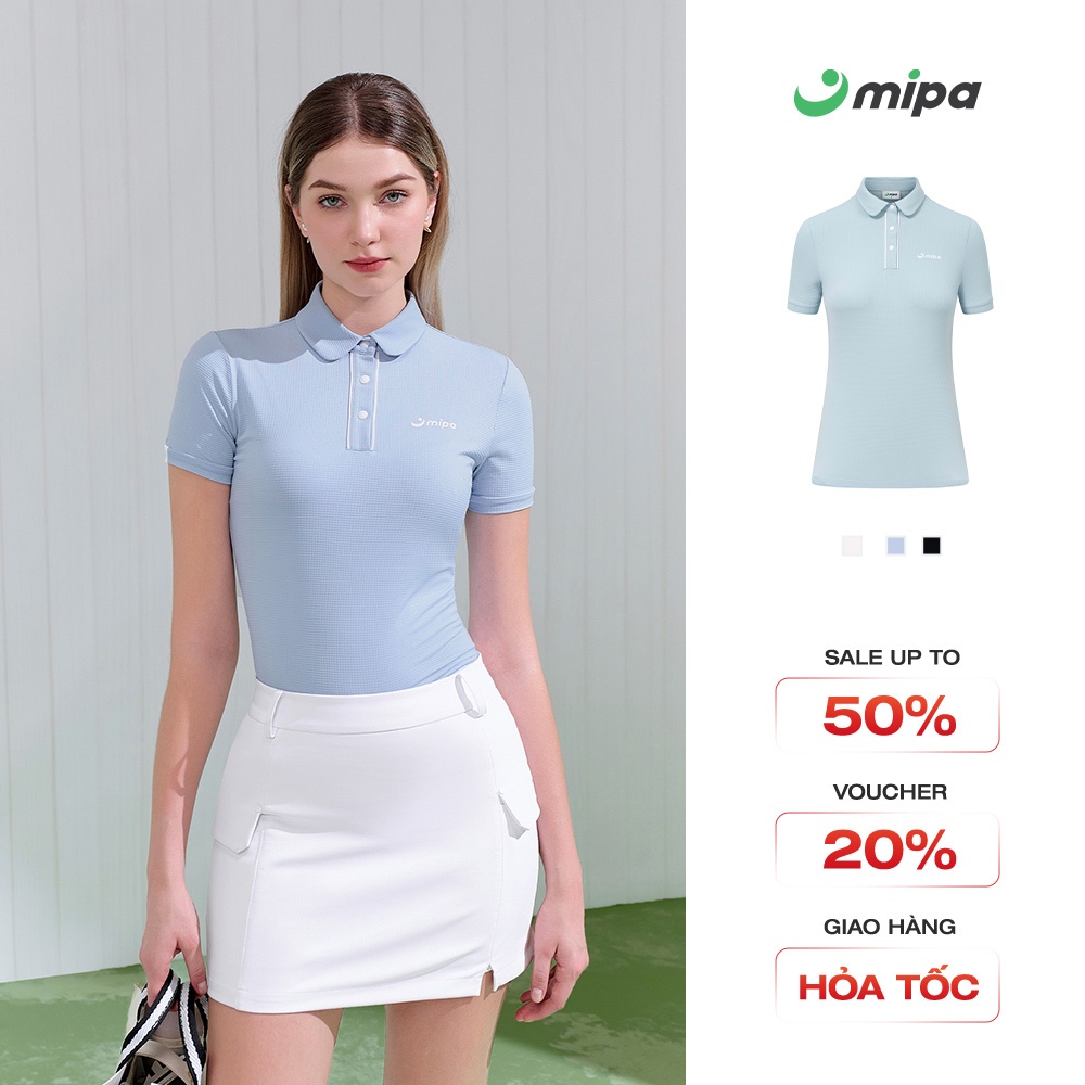 Áo Polo Nữ ngắn tay MIPA thời trang Golf với chi tiết cổ áo trẻ trung co giãn kháng khuẩn Jimmy Top