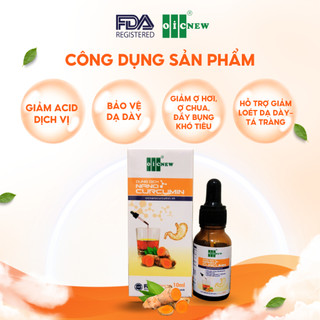Thực Phẩm Bảo Vệ Sức Khỏe Dung Dịch Nano Curcumin OIC NEW Giảm Đau Dạ Dày Cải Thiện Tiêu Hóa 10ml