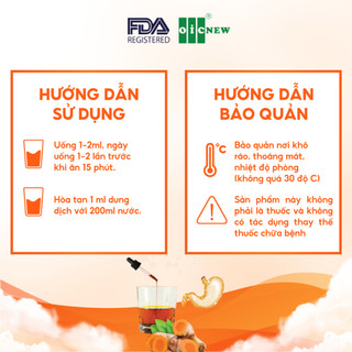 Thực Phẩm Bảo Vệ Sức Khỏe Dung Dịch Nano Curcumin OIC NEW Giảm Đau Dạ Dày Cải Thiện Tiêu Hóa 10ml