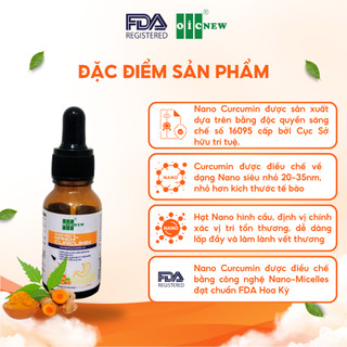 Thực Phẩm Bảo Vệ Sức Khỏe Dung Dịch Nano Curcumin OIC NEW Giảm Đau Dạ Dày Cải Thiện Tiêu Hóa 10ml