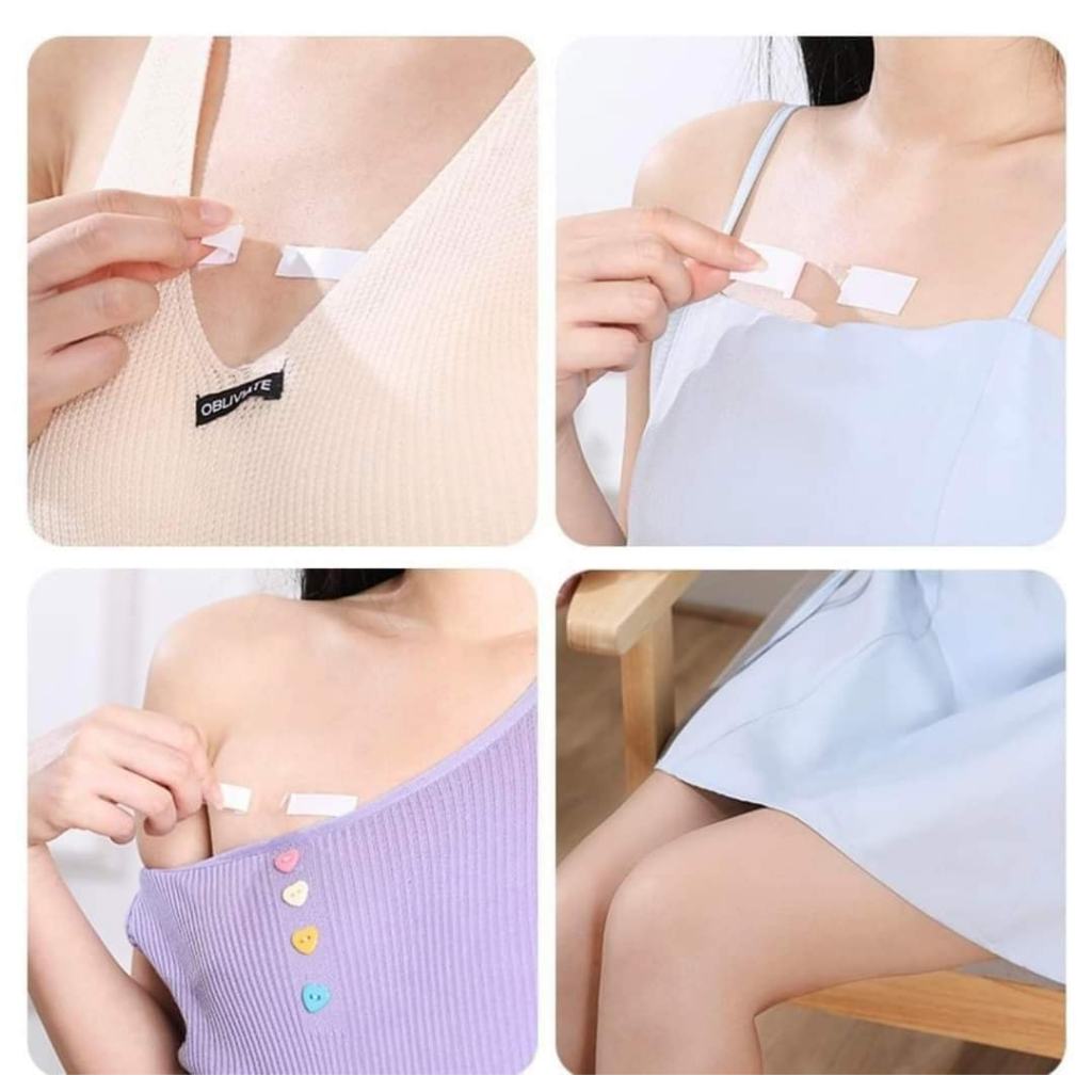 SET 36 MIẾNG DÁN NGỰC ÁO, DÂY ÁO CHỐNG HỞ SIÊU TIỆN CHO NỮ