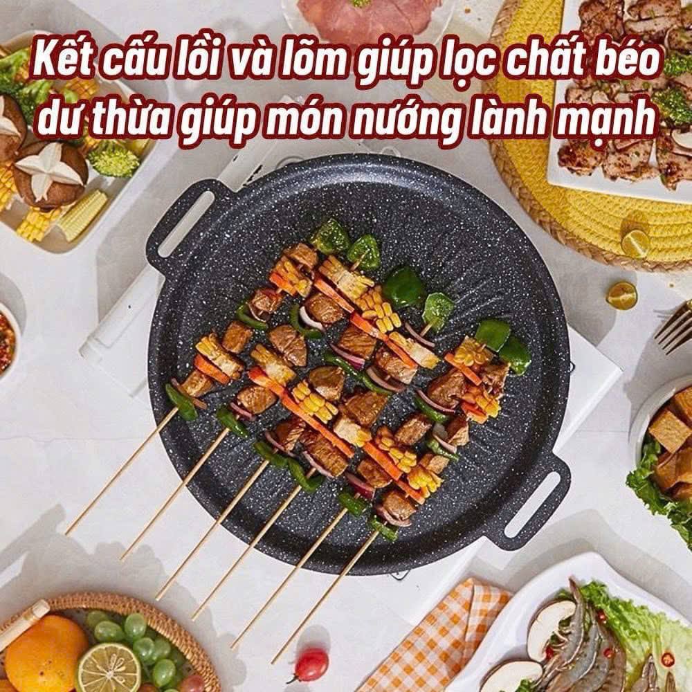 KHAY NƯỚNG GANG VÂN ĐÁ DÙNG MỌI LOẠI BẾP TIỆN DỤNG