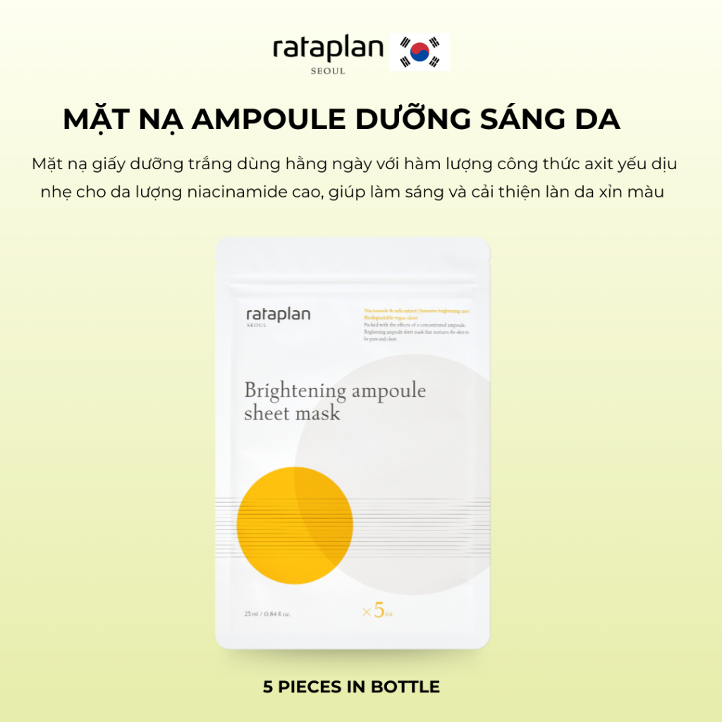 Mặt nạ ampoule RATAPLAN dưỡng da sáng hồng tăng độ đàn hồi, chống lão ...