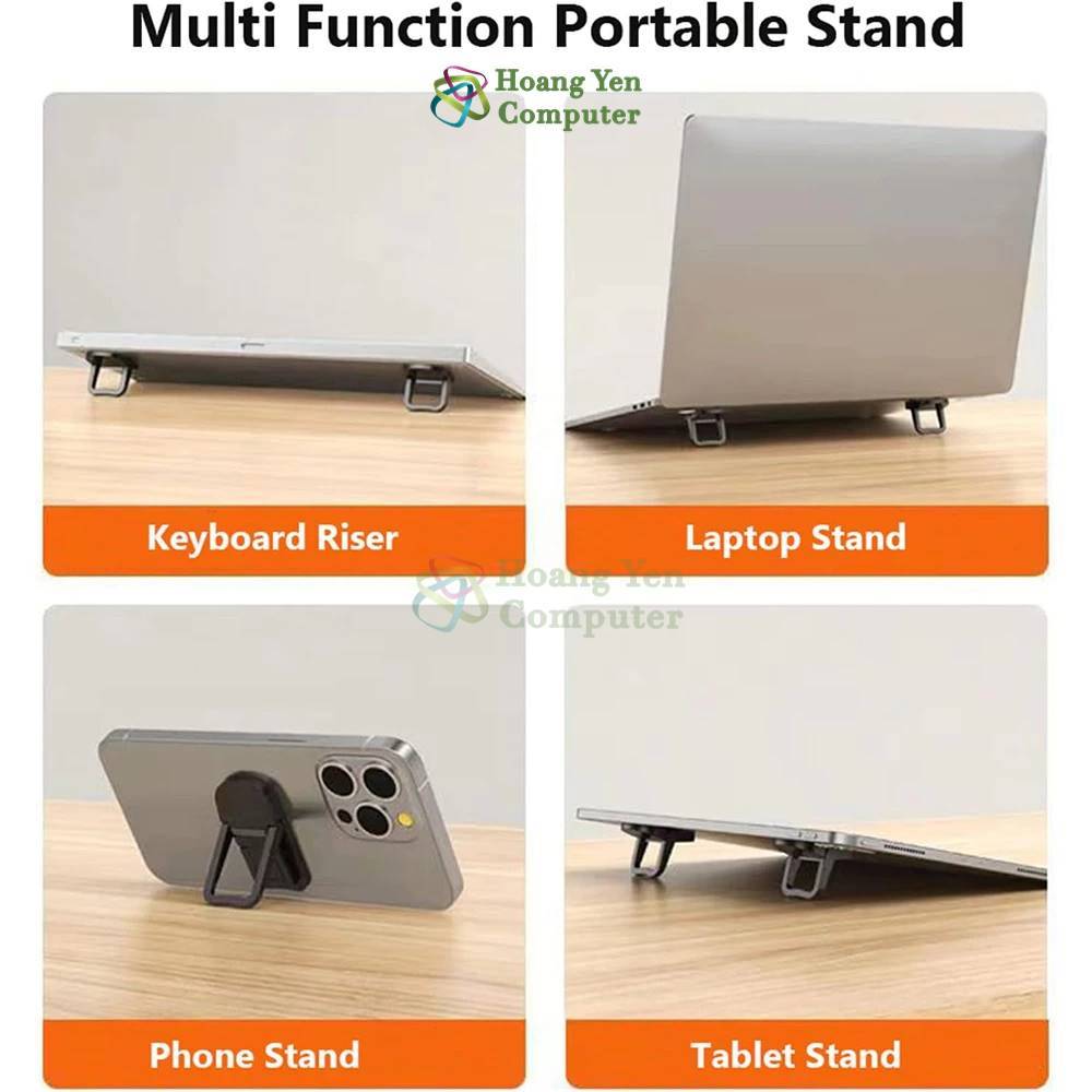 Chân Đế Laptop Mini, Giá Đỡ Máy Tính Xách Tay - Có 2 Mức Gập Lại, Keo Dính 3M Cực Chắc Chắn, Chất Liệu Nhựa Cứng Chắc