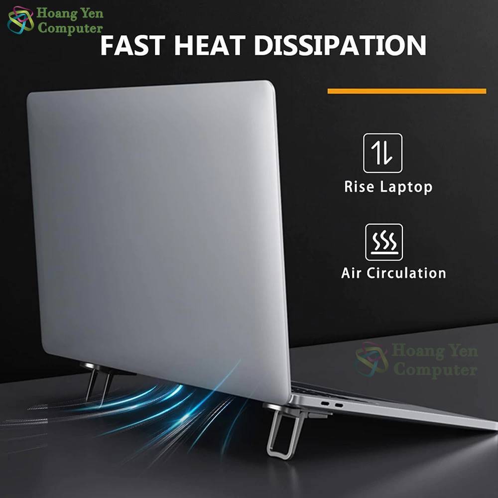 Chân Đế Laptop Mini, Giá Đỡ Máy Tính Xách Tay - Có 2 Mức Gập Lại, Keo Dính 3M Cực Chắc Chắn, Chất Liệu Nhựa Cứng Chắc