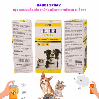 Xịt thảo dược HERBI SPRAY 250ml xua đuổi côn trùng chó mèo thành phần tự nhiên an toàn cho trẻ nhỏ