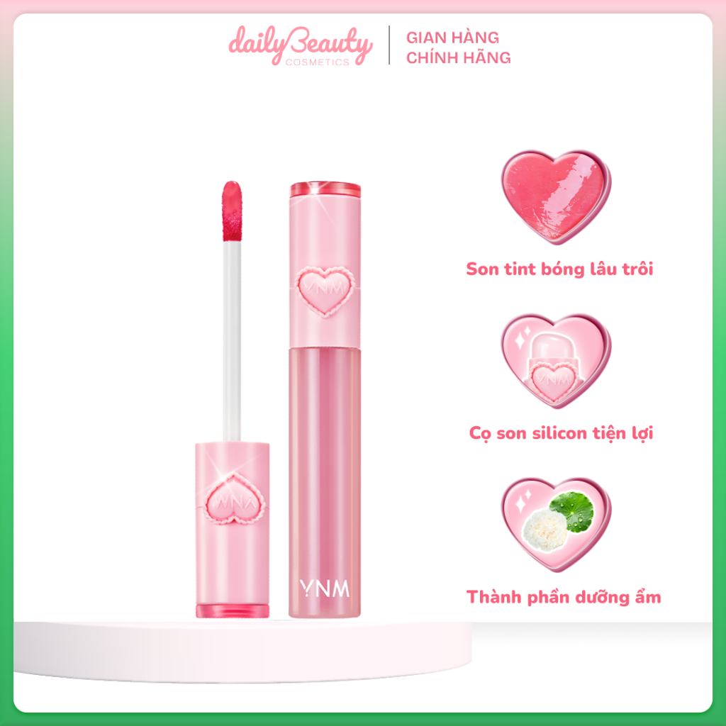 Ảnh Son Tint Bóng Căng Mọng Kèm Đầu Tán Son Và Bền Màu YNM Heart Jelling Tint 2.6g - Daily Beauty 1