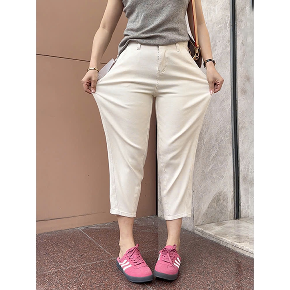 Quần Jean nữ Quảng châu, quần Jean dáng Baggy co giãn dễ chịu, cho người mông đùi to size đến 80kg Z1193