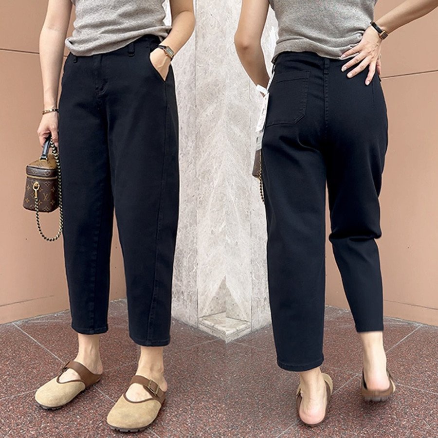 Quần Jean nữ Quảng châu, quần Jean dáng Baggy co giãn dễ chịu, cho người mông đùi to size đến 80kg Z1193