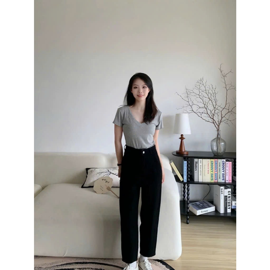 Quần Jean nữ Quảng châu, quần Jean dáng Baggy co giãn dễ chịu, cho người mông đùi to size đến 80kg Z1193