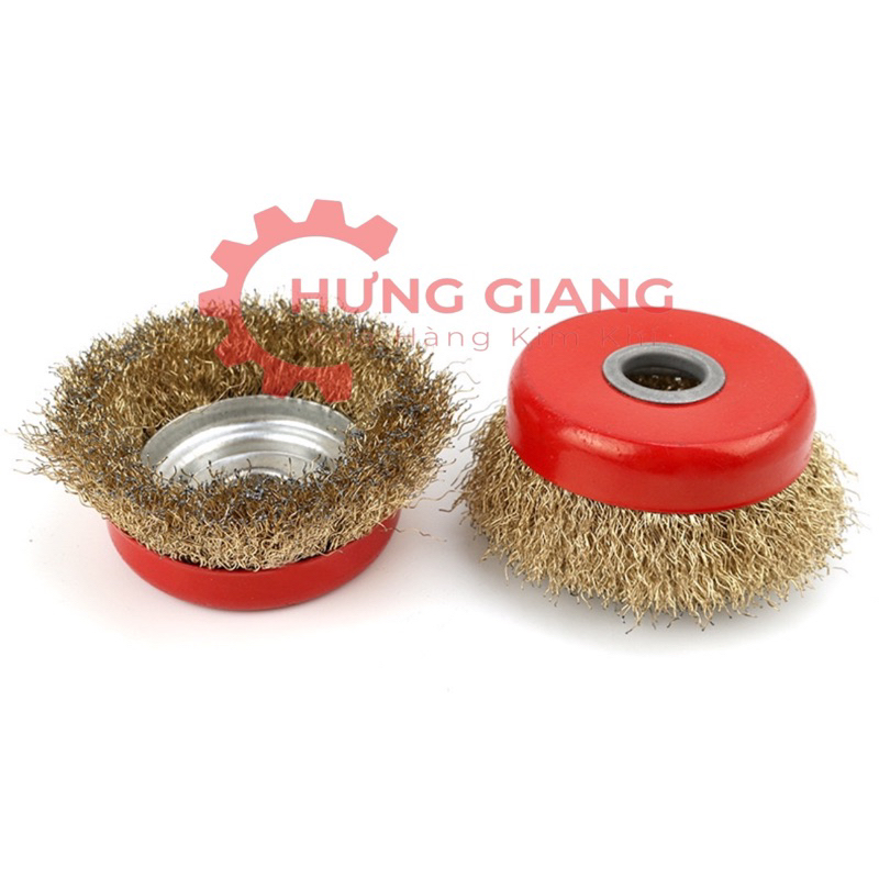 Hộp 2 Chổi Đánh Rỉ Sét, Chén Cước Dùng Cho Máy Cầm Tay Lỗ 16mm
