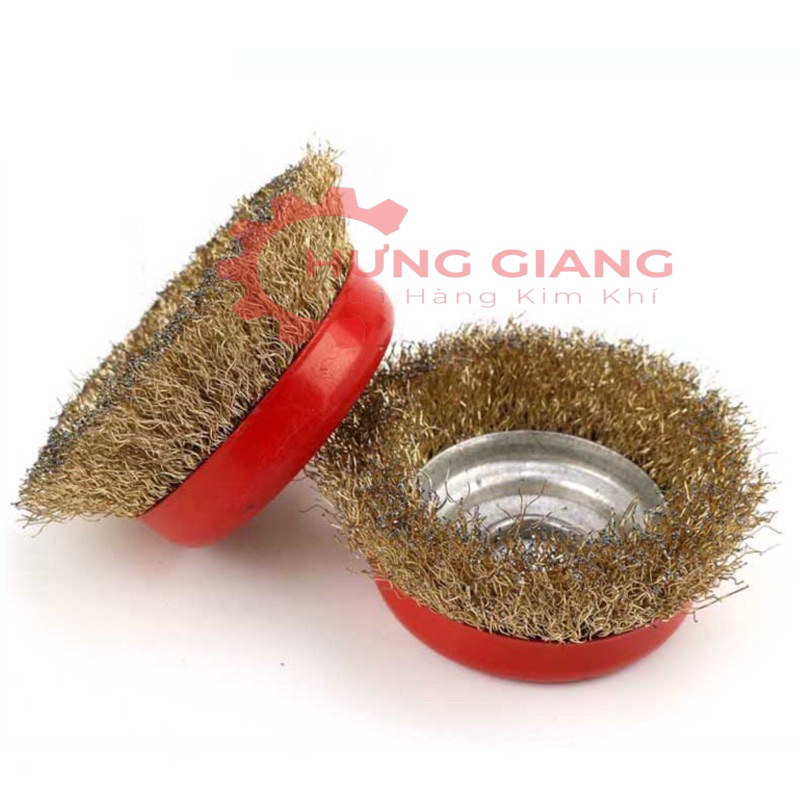 Hộp 2 Chổi Đánh Rỉ Sét, Chén Cước Dùng Cho Máy Cầm Tay Lỗ 16mm