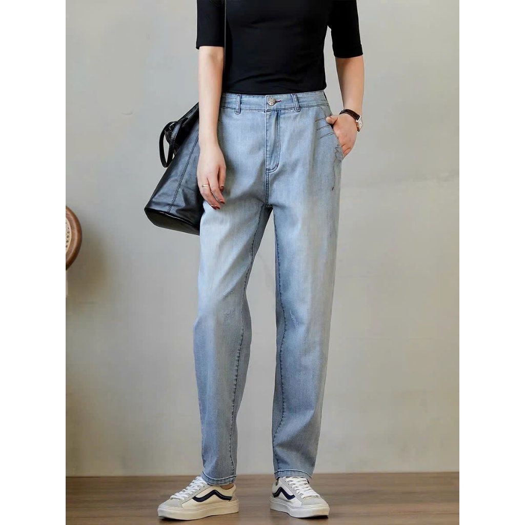 Quần Jeans nữ Quần dáng baggy thoải mái vận động, thiết kế tối giản không kén người, trẻ trung phong cách 1102
