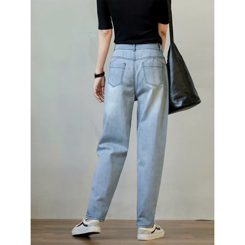 Quần Jeans nữ Quần dáng baggy thoải mái vận động, thiết kế tối giản không kén người, trẻ trung phong cách 1102