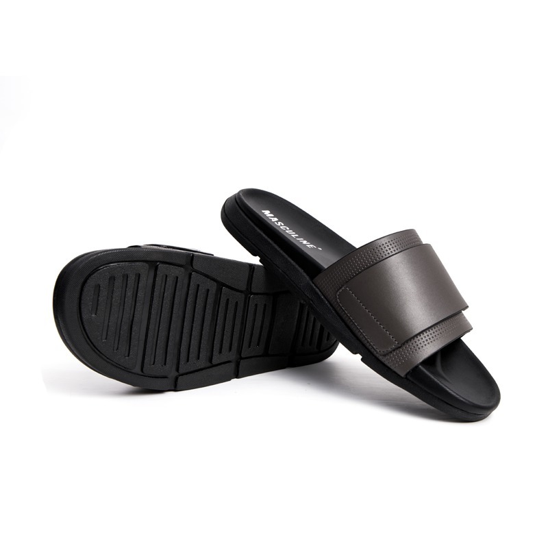 Dép nam cao cấp MASCULINE, Dép da chính hãng kiểu dáng trẻ trung, đế TPR chống trơn trượt - MCT503