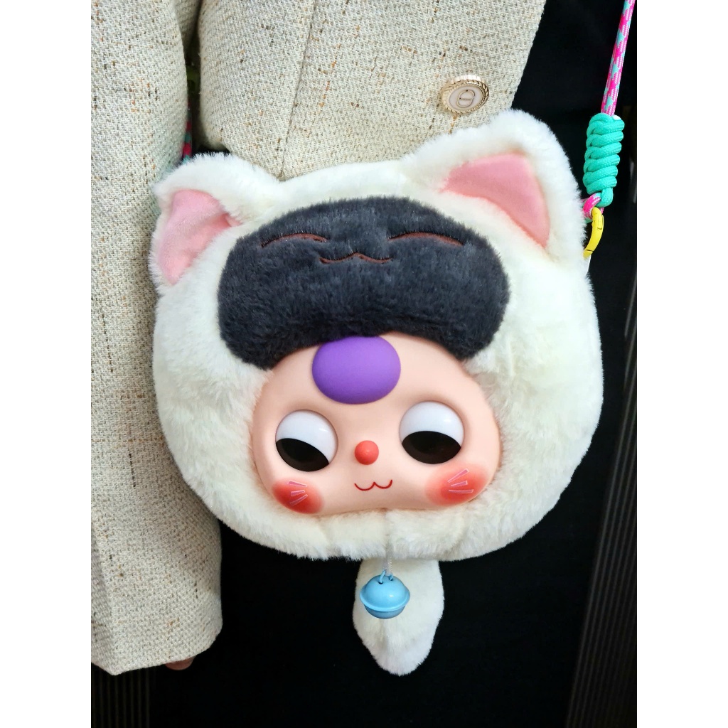 Túi đeo chéo hình mèo dễ thương  ngăn để đồ rộng dãi có sẵn dây đeo kim loại kích thước 19x29Cm