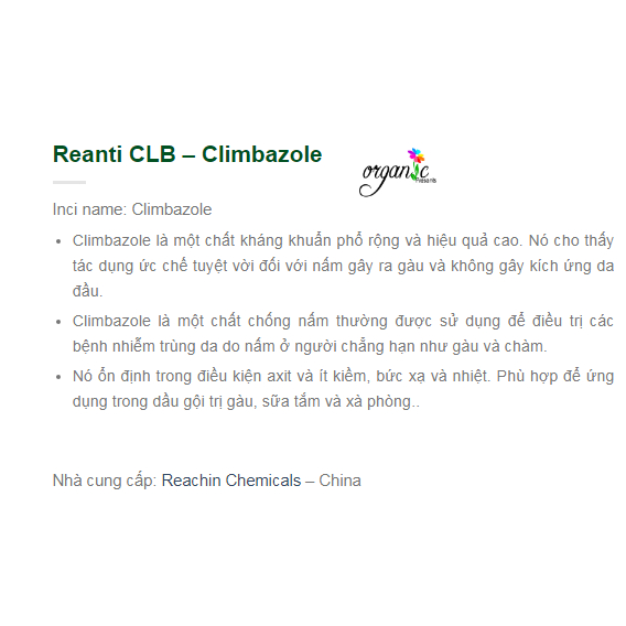 CLIMBAZOLE - HOẠT CHẤT GIẢM GÀU, NGỨA